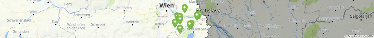 Kartenansicht für Apotheken-Notdienste in der Nähe von Prellenkirchen (Bruck an der Leitha, Niederösterreich)